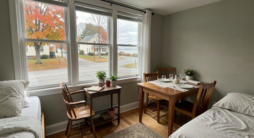 Designing a house around the sun's path: a detailed New England home scene focused on sun path and house orientation