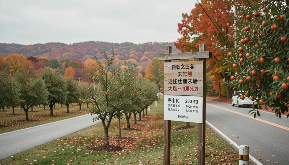 Enjoy fall weekends without crowded tourist routes: editorial photograph showing quiet fall weekends