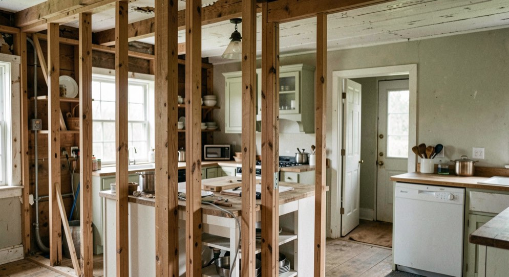 Replacement windows in an older house: editorial photograph showing replacement window choices